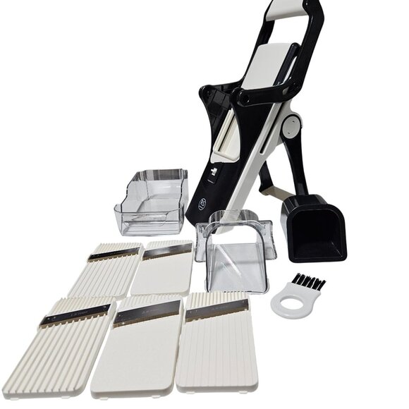 Multi Blade Mandoline Slicer Food Catcher Accessories Adjustable Thickness - Picture 2 of 11